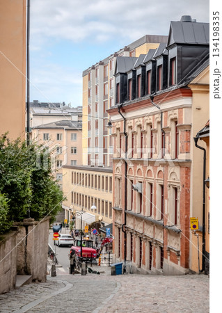 Historical old streets and architecture Old town of Stockholm, Sweden 134198335