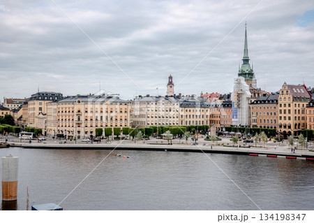 city view of old town of stockhold sweden on cloudy day 134198347