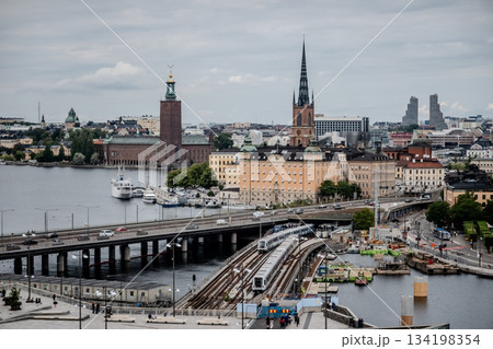 city view of old town of stockhold sweden on cloudy day 134198354