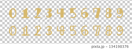 手書き数字(ゴールド) 134198376