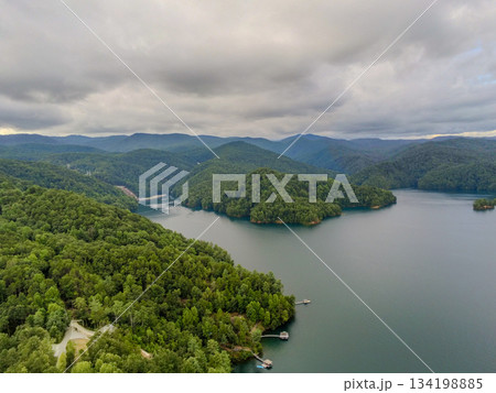 Beautiful landscape scenes at lake jocassee south carolina 134198885