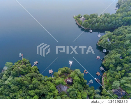 Beautiful landscape scenes at lake jocassee south carolina 134198886