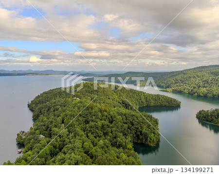 Beautiful landscape scenes at lake jocassee south carolina 134199271