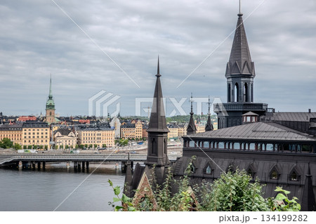 scenic view of the Old Town (Gamla Stan) in Stockholm, Sweden 134199282