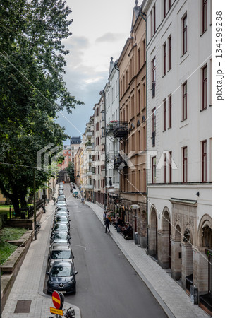 Historical old streets and architecture Old town of Stockholm, Sweden 134199288