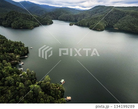 Beautiful landscape scenes at lake jocassee south carolina 134199289