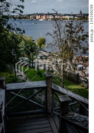 scenic view of the Old Town (Gamla Stan) in Stockholm, Sweden 134199299