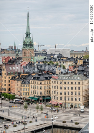 city view of old town of stockhold sweden on cloudy day 134199380