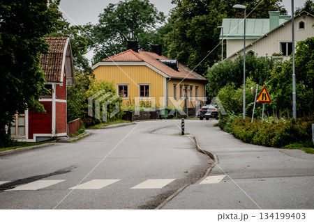 Beautiful cozy streets and countryside of Sigtuna. Sweden 134199403