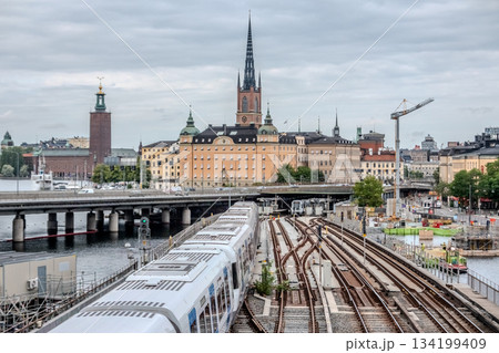 city view of old town of stockhold sweden on cloudy day 134199409