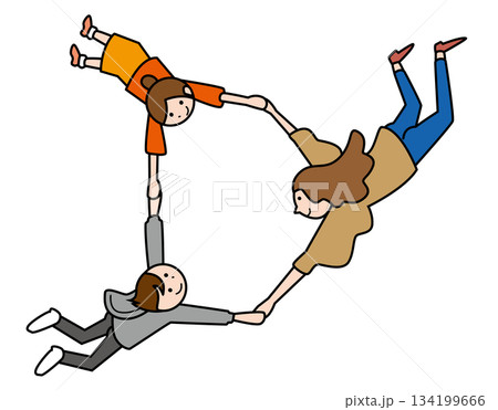 空を舞う人達 134199666