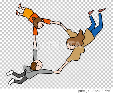 空を舞う人達 134199666