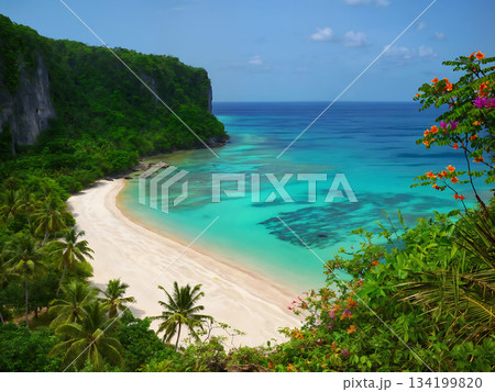 Beautiful beach landscape that enchants our eyes. Beautiful beach landscape that enchants our eyes. 134199820