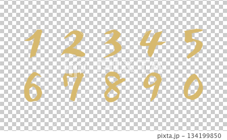 Handwritten numbers (gold) Handwritten numbers (gold) 134199850