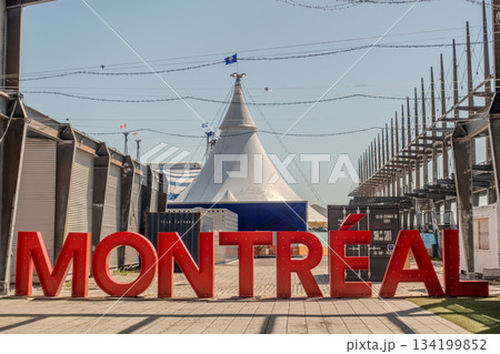 Montreal city skyline panorama over river in the day with urban buildings 134199852