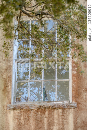 old and outdated windows on historic building old and outdated windows on historic building 134200010