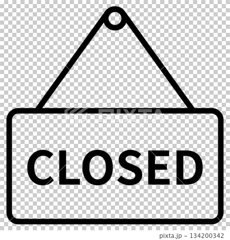 商店關門標誌（簡單圖示） 134200342