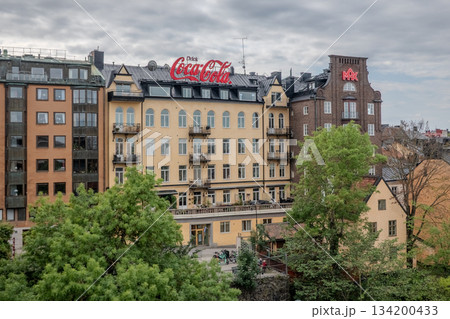 city view of old town of stockhold sweden on cloudy day city view of old town of stockhold sweden on cloudy day 134200433
