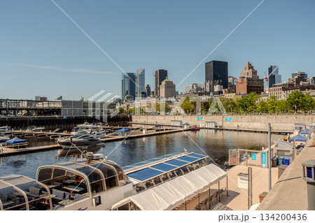 Montreal city skyline panorama over river in the day with urban buildings 134200436