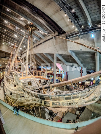 Famous ancient vasa vessel in Vasa museum in Stockholm 134200471