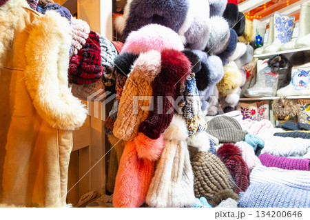 Russian souvenir hats-earflaps of different colors Russian souvenir hats-earflaps of different colors 134200646