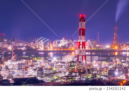 岡山県 倉敷市 水島工場夜景 岡山県 倉敷市 水島工場夜景 134201142