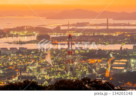 岡山県　倉敷市　水島工場夜景 134201148