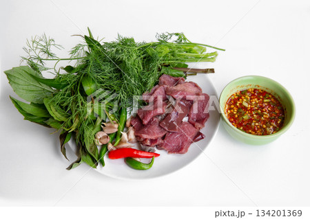 Beef, Raw Food, Thai Food, Asia, Blood Beef, Raw Food, Thai Food, Asia, Blood 134201369