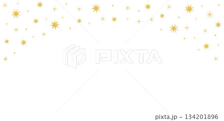 Cute scattered stars forming a frame, isolated on a transparent background. Copy space. Place for text. Perfect for Christmas designs, Xmas celebrations, or New Year festive projects. PNG. Vector Cute scattered stars forming a frame, isolated on a transparent background. Copy space. Place for text. Perfect for Christmas designs, Xmas celebrations, or New Year festive projects. PNG. Vector 134201896