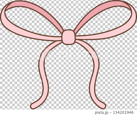 Cute Pastel Pink Ribbon Bow Illustration for Gift Wrapping and Decoration Cute Pastel Pink Ribbon Bow Illustration for Gift Wrapping and Decoration 134201946