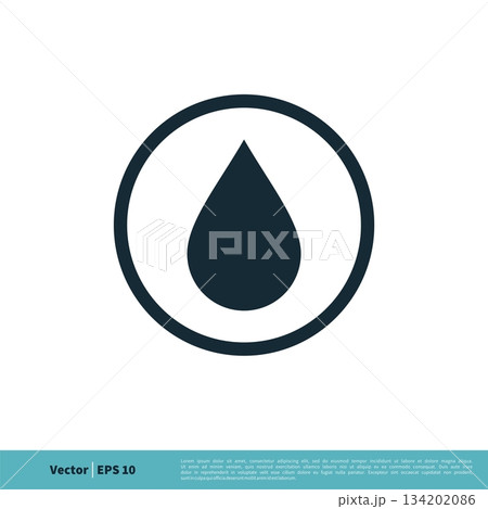 Drop Water Icon Vector Logo Template Illustration Design. Vector EPS 10. 134202086