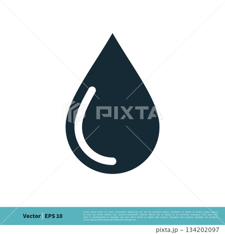 Drop Water Icon Vector Logo Template Illustration Design. Vector EPS 10. 134202097