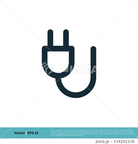 Electric Connection Wire Icon Vector Logo Template Illustration Design. Vector EPS 10. Electric Connection Wire Icon Vector Logo Template Illustration Design. Vector EPS 10. 134202116