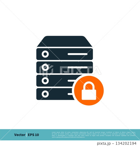 Data Storage Padlock Icon Vector Logo Template Illustration Design. Vector EPS 10. 134202194