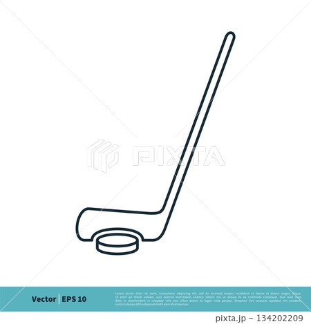 Hockey Sport Icon Vector Logo Template Illustration Design. Vector EPS 10. 134202209