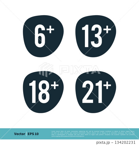 Age Limit Icon Vector Logo Template Illustration Design. Vector EPS 10. 134202231