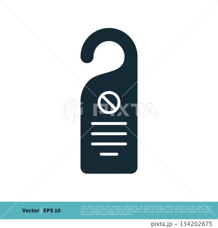 Hanging Tag Door of The Hotel Icon Vector Logo Template Illustration Design. Vector EPS 10. Hanging Tag Door of The Hotel Icon Vector Logo Template Illustration Design. Vector EPS 10. 134202675