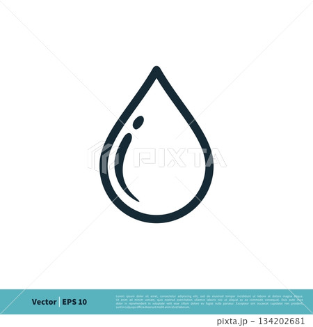 Droplet Drop Water Icon Vector Logo Template Illustration Design. Vector EPS 10. 134202681