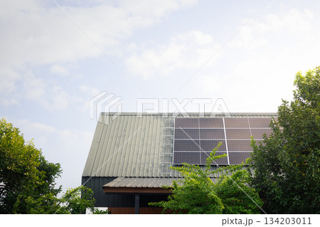 Eco House With Solar Roof Eco House With Solar Roof 134203011