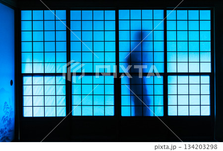 青い障子の影 青い障子の影 134203298