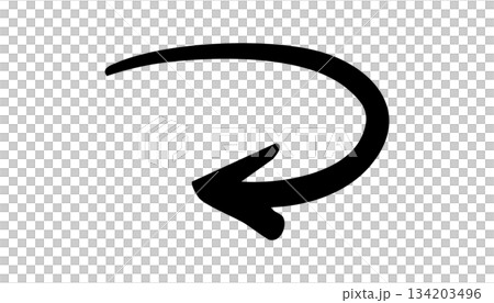 手書きのカーブした矢印 リバース 戻る 回転 手書きのカーブした矢印 リバース 戻る 回転 134203496