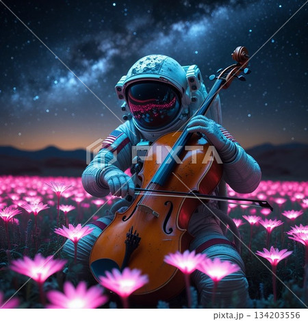 宇宙飛行士とチェロ 134203556