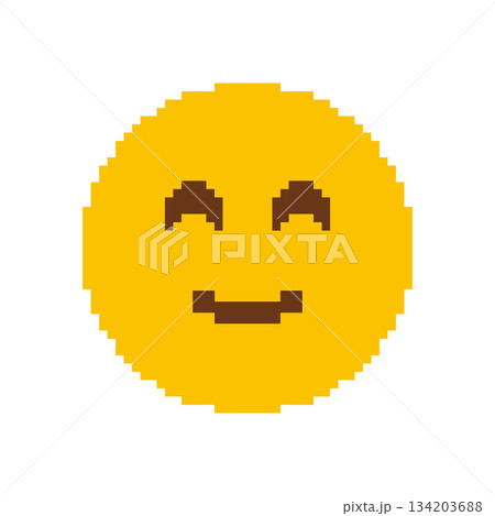 Smiling Face Pixel Art Icon. Happiness, Contentment, And Positive Emotion Symbol. Retro Style Emoji Representation. Isolated Vector Illustration Smiling Face Pixel Art Icon. Happiness, Contentment, And Positive Emotion Symbol. Retro Style Emoji Representation. Isolated Vector Illustration 134203688