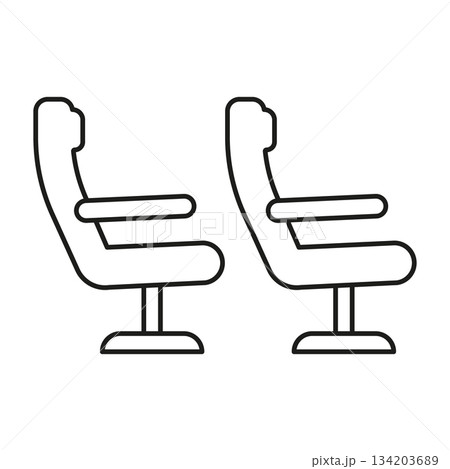 Airplane Seats Line Icon. In-Flight Comfort And Passenger Seating Arrangement Outline Symbol. Travel And Aviation Design. Editable Stroke. Isolated Vector Illustration Airplane Seats Line Icon. In-Flight Comfort And Passenger Seating Arrangement Outline Symbol. Travel And Aviation Design. Editable Stroke. Isolated Vector Illustration 134203689