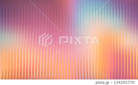 Vector Colorful Blurred Blue Pink Yellow Gradient background. Ribbed glass texture. Pastel Gradient bg. Glossy Ripple Stripes 134203770