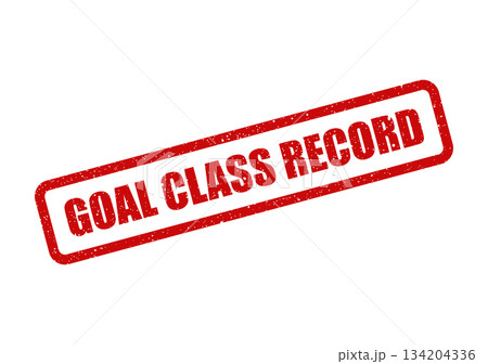 Distressed red rectangular goal class record...のイラスト素材 [134204336] - PIXTA
