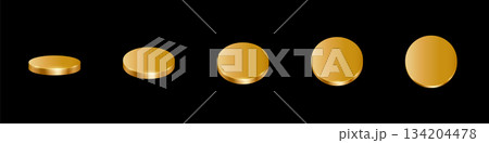 Gold podiums. Golden 3d round metal platforms for product presentation or winner award ceremony in different angles view. Set of luxury empty stages on black background. Realistic vector illustration Gold podiums. Golden 3d round metal platforms for product presentation or winner award ceremony in different angles view. Set of luxury empty stages on black background. Realistic vector illustration 134204478