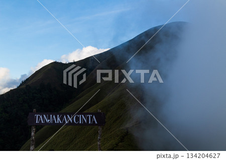 expanse of clouds above Mount Anak Dara, Lombok, Indonesia 134204627