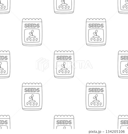 seamless outline pattern of seeds 134205106