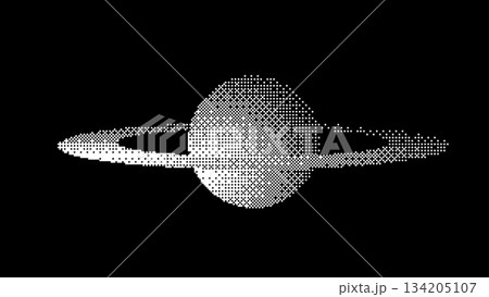 Pixel Saturn planet vector illustration with dithering effect Pixel Saturn planet vector illustration with dithering effect 134205107
